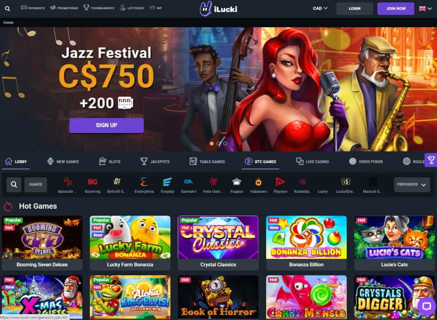 iLucki Casino main page